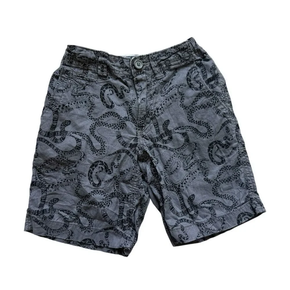 Youth Boys Pre-Vintage Gap Kids Snake Allover Print Chino Shorts - Sz 5
